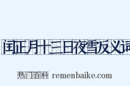 闰正月十三日夜雪反义词是什么意思的图片